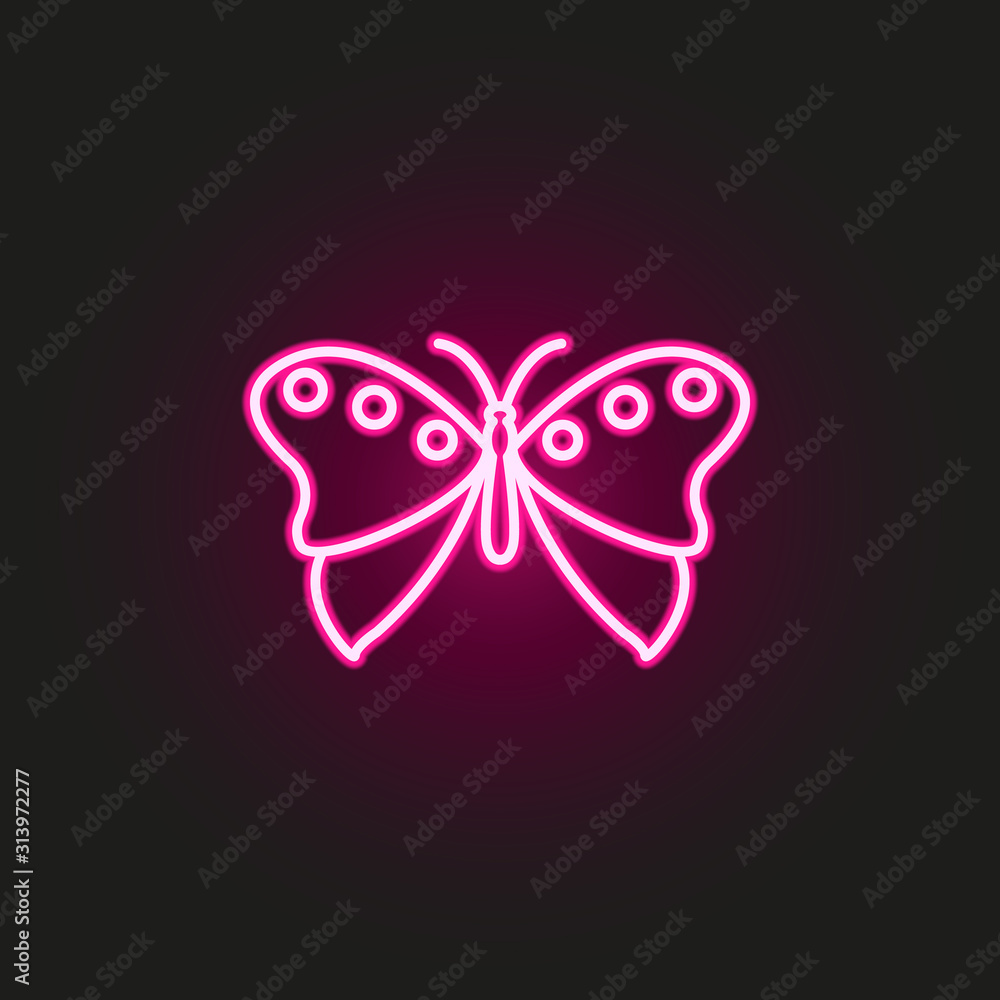 Poster butterfly neon style icon. simple thin line, outline vector of butterfly icons for ui and ux, websit