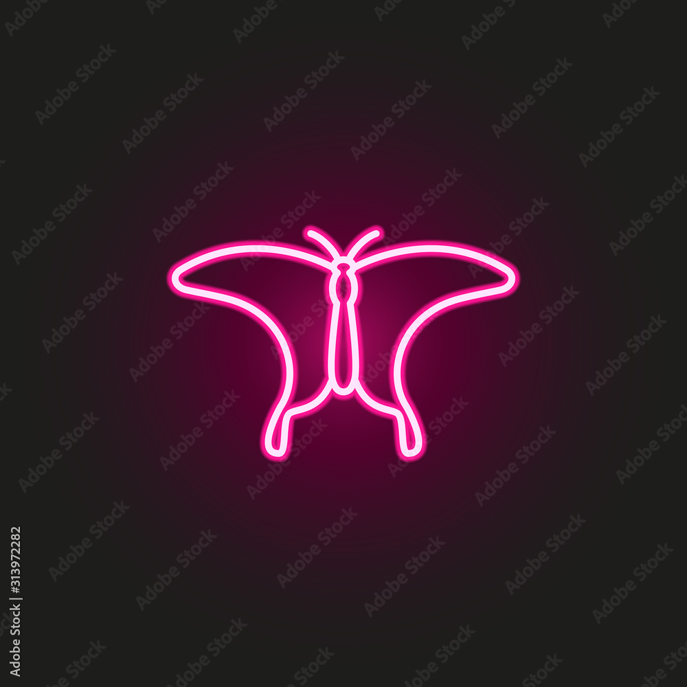 Poster butterfly neon style icon. simple thin line, outline vector of butterfly icons for ui and ux, websit