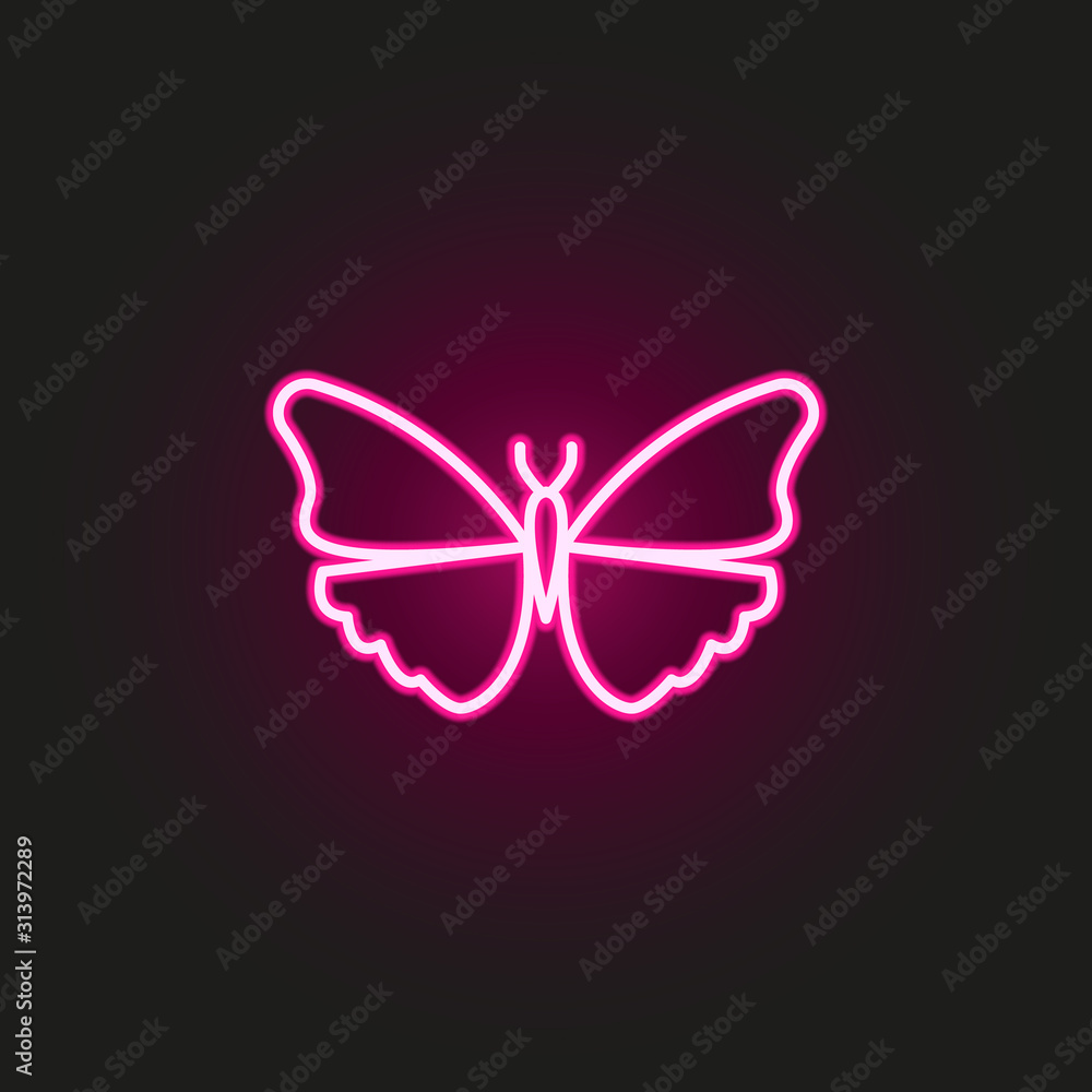 Poster butterfly neon style icon. simple thin line, outline vector of butterfly icons for ui and ux, websit
