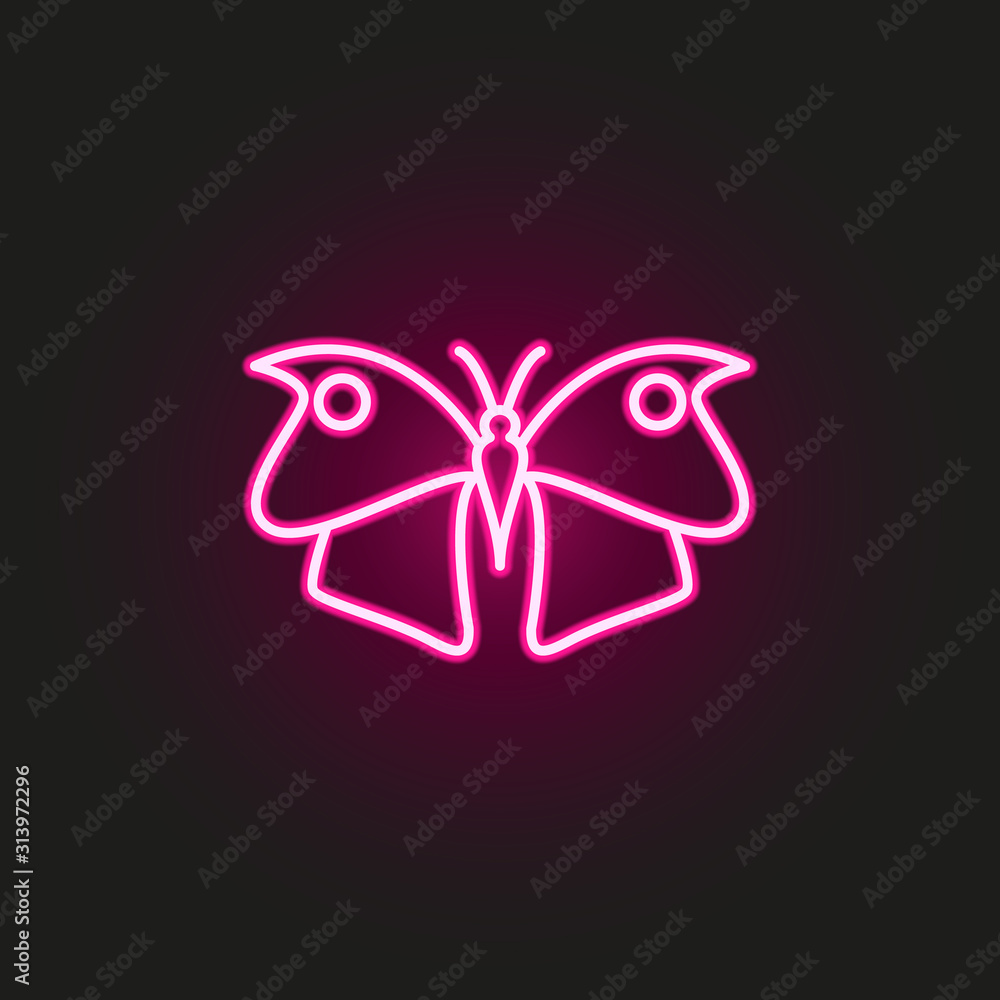 Poster butterfly neon style icon. simple thin line, outline vector of butterfly icons for ui and ux, websit