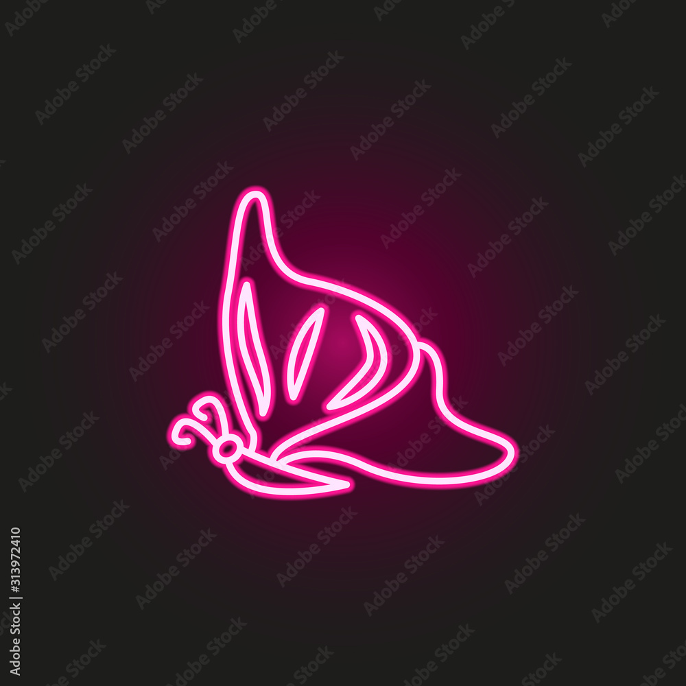 Poster butterfly neon style icon. simple thin line, outline vector of butterfly icons for ui and ux, websit