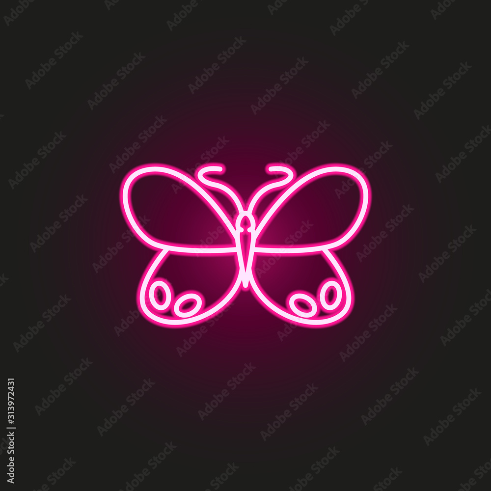 Poster butterfly neon style icon. simple thin line, outline vector of butterfly icons for ui and ux, websit