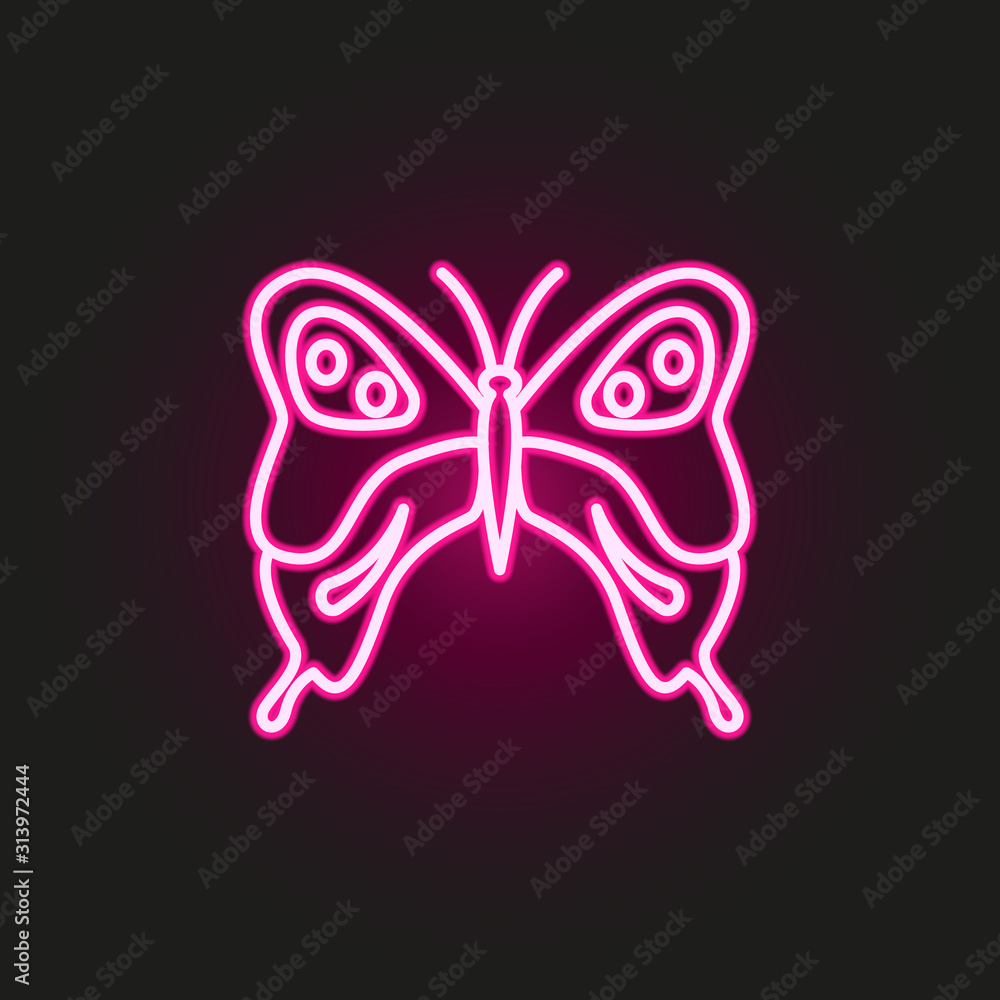 Poster butterfly neon style icon. simple thin line, outline vector of butterfly icons for ui and ux, websit
