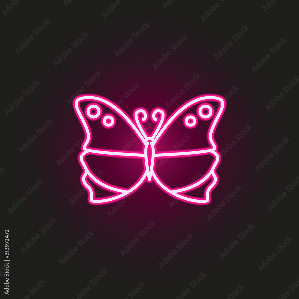 Aufkleber butterfly neon style icon. simple thin line, outline vector of butterfly icons for ui and ux, websit