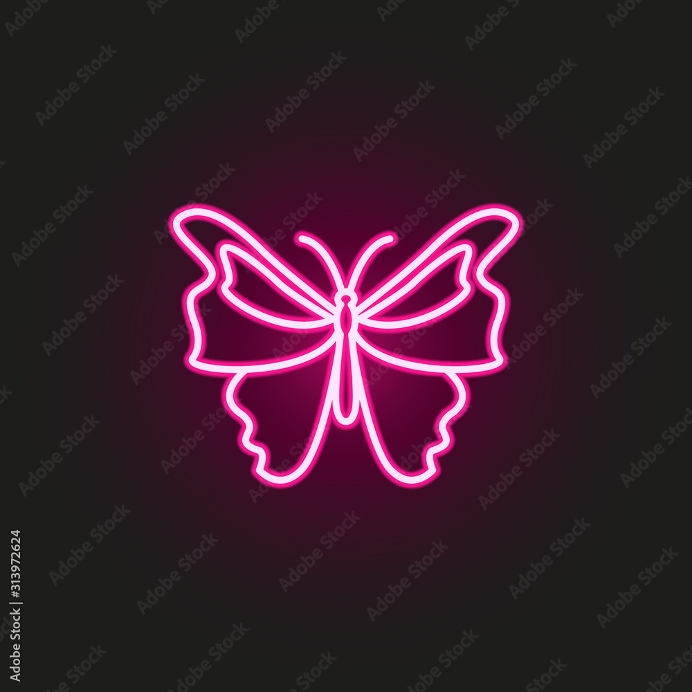 Poster butterfly neon style icon. simple thin line, outline vector of butterfly icons for ui and ux, websit