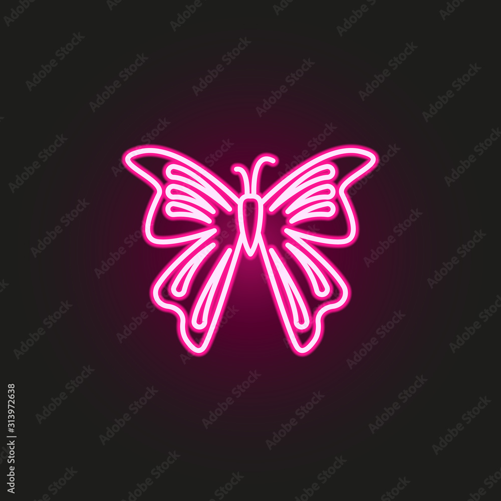 Poster butterfly neon style icon. simple thin line, outline vector of butterfly icons for ui and ux, websit