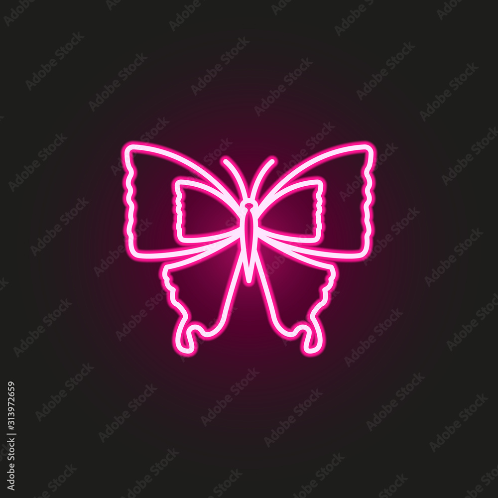 Poster butterfly neon style icon. simple thin line, outline vector of butterfly icons for ui and ux, websit