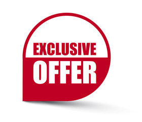 red vector banner exclusive offer