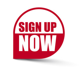 red vector banner sign up now