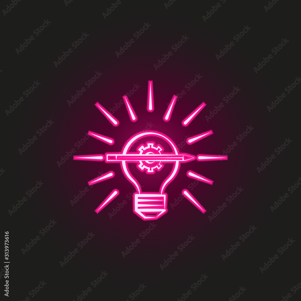 Poster creative process neon style icon. Simple thin line, outline vector of education icons for ui and ux, website or mobile application
