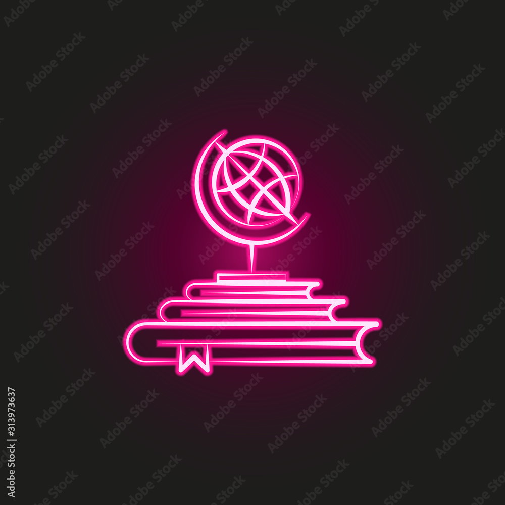 Poster discover neon style icon. simple thin line, outline vector of education icons for ui and ux, website