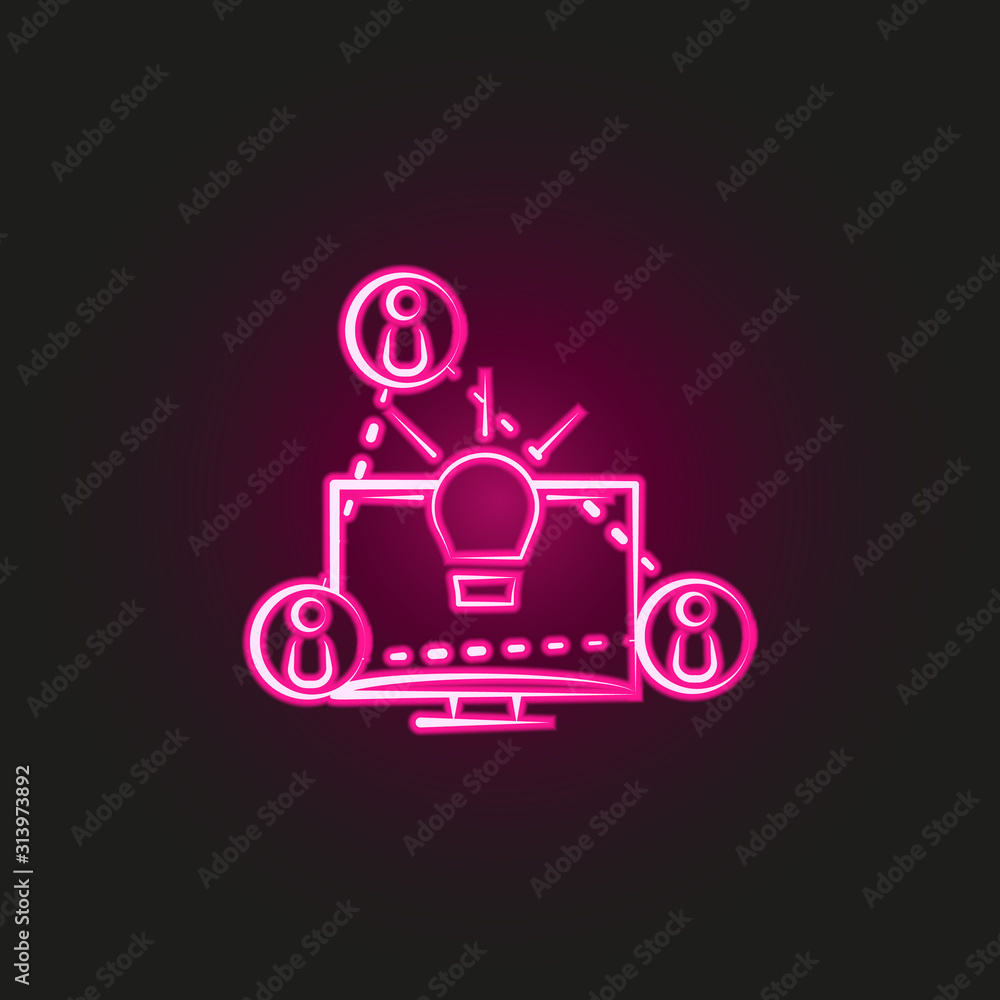 Poster share ideas neon style icon. simple thin line, outline vector of education icons for ui and ux, webs