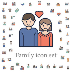 Fototapeta premium couples in love icon. family icons universal set for web and mobile