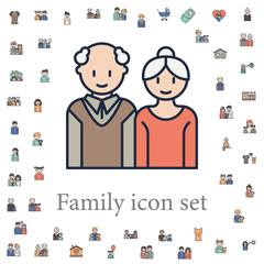 Grandfather and grandmother icon. family icons universal set for web and mobile