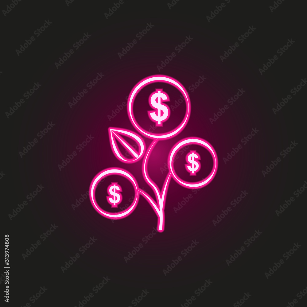 Poster Dividends neon style icon. Simple thin line, outline vector of finance icons for ui and ux, website or mobile application