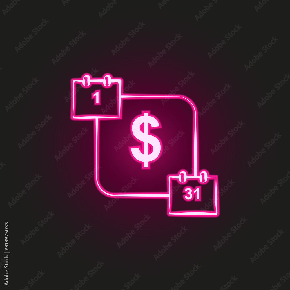 Poster wages and salaries neon style icon. simple thin line, outline vector of finance icons for ui and ux,
