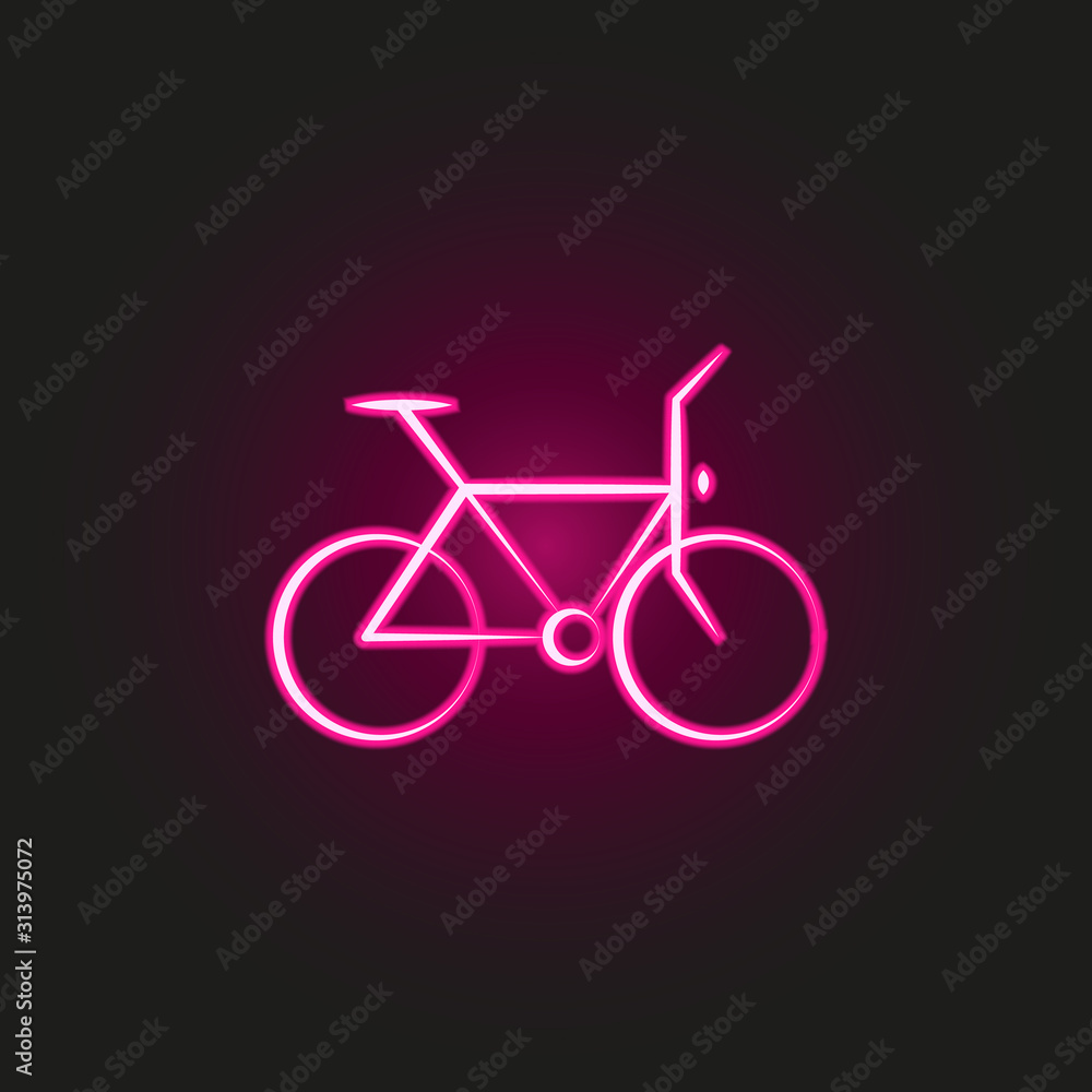 Poster biking neon style icon. simple thin line, outline vector of fitness icons for ui and ux, website or 