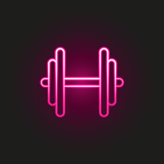 Barbell neon style icon. Simple thin line, outline vector of fitness icons for ui and ux, website or mobile application