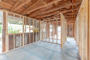 Interior construction home remodel framing project - 313975064