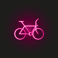 Fototapeta premium Biking neon style icon. Simple thin line, outline vector of fitness icons for ui and ux, website or mobile application