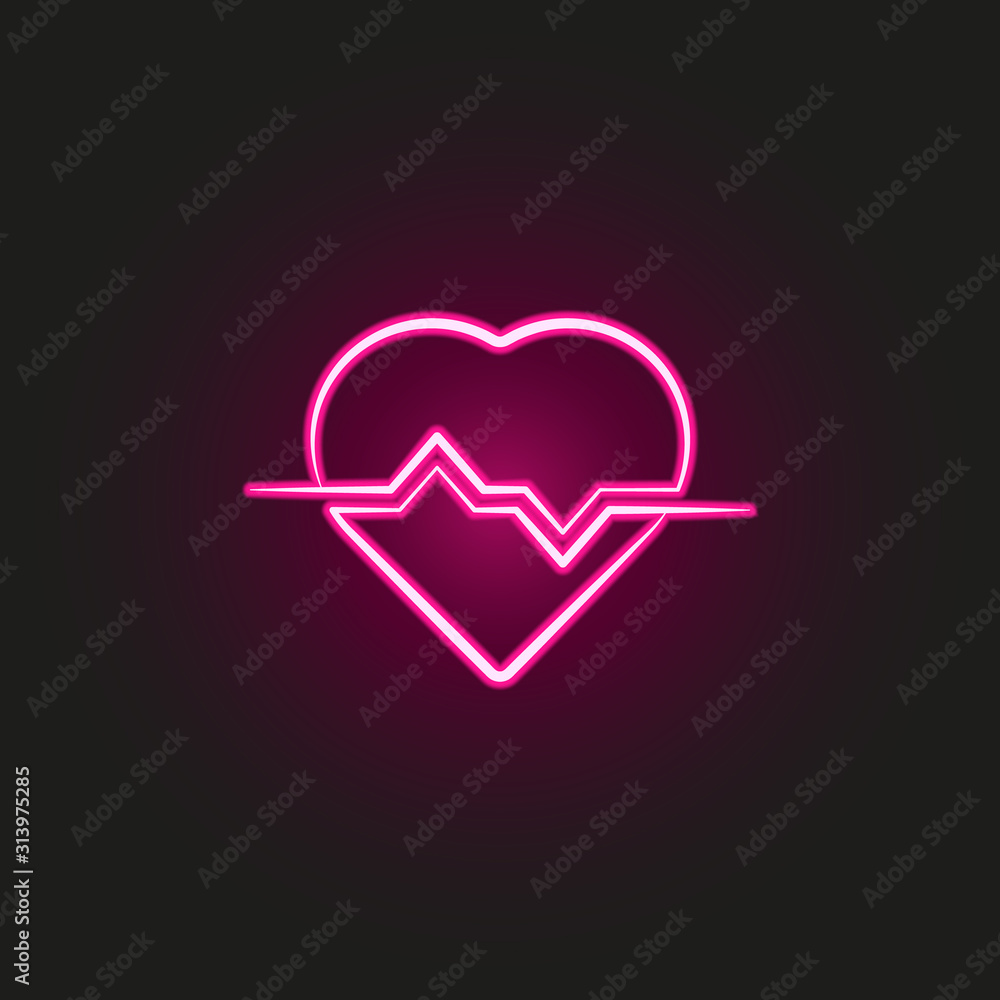 Aufkleber pulse neon style icon. simple thin line, outline vector of fitness icons for ui and ux, website or m