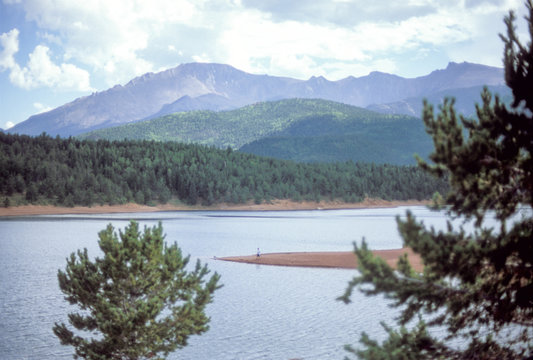 Fishing at North Catamount Reservoir, Pikes Peak, Colorado