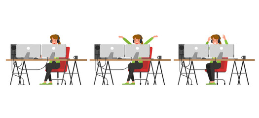 The gamer woman character vector design. no7