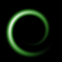 A black background with a green curve
