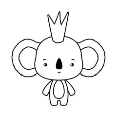 Cute koala cartoon with crown vector design