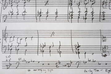 Handwritten sheet music on clean white paper