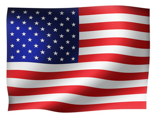 Waving national flag (USA / stars and stripes)