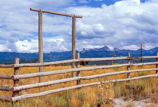 Rail Fence and San Juan Mountains, Ridgeway, Colorado