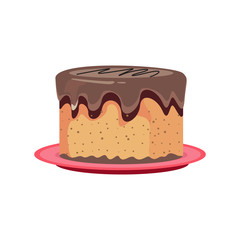 beautiful and delicious cake with chocolate wrapping. design vector