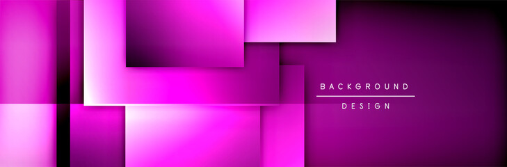 Square shapes composition geometric abstract background. 3D shadow effects and fluid gradients. Modern overlapping forms