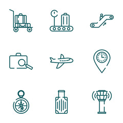 Isolated travel and airport icon set vector design