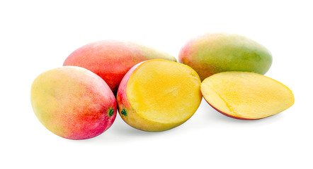 Ripe mango an isolated on white background. Clipping Path