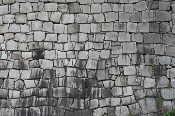 A historical wall of a castle in Osaka-Japan.