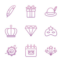 Party and celebration icon set vector design