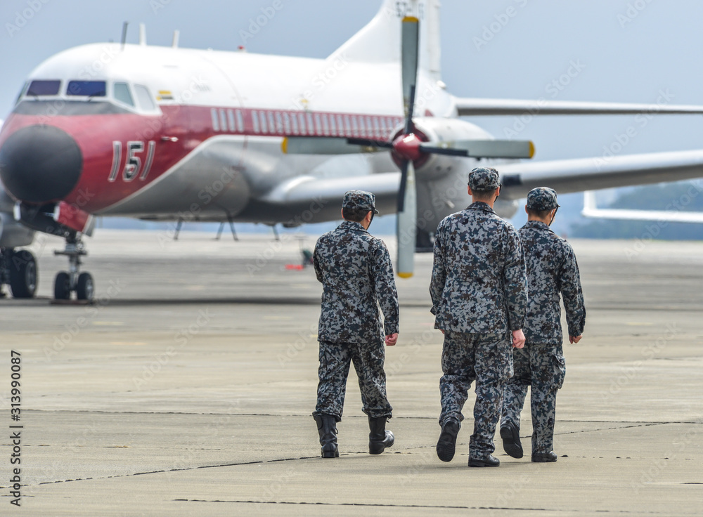 Wall mural Air crew of Japan Air Self Defense Force (JASDF)