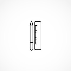 Ruler and pencil icon. chancery vector icon on white background