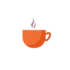 Coffee cup flat illustration on white background
