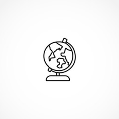 earth globe vector icon on white background