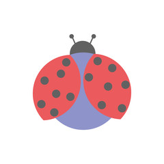 cute ladybug spring insect icon