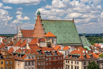 Fototapeta na wymiar Warsawa, scenic old town panorama