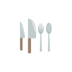 set kitchen equipment hanging flat illustration on white background