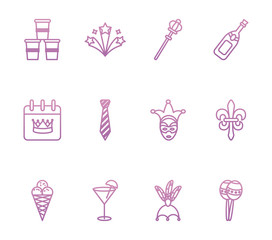 Party and celebration icon set vector design