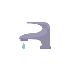 water tap flat illustration on white background