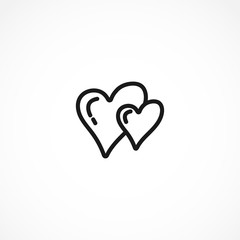 hearts vector icon on white background