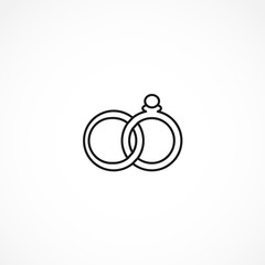 Obraz premium wedding rings vector icon on white background