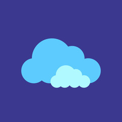 Obraz premium Geometrical Blue Cloud Flat Style